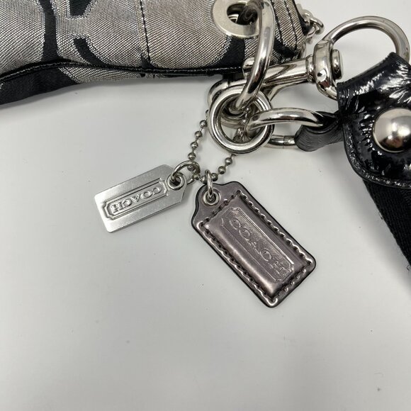 Coach Poppy Signature Crossbody / Shoulder Bag / Purse Black Silver J1163-18135 - Picture 5 of 11